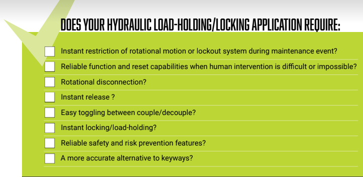 does your hydraulic load holding locking application require